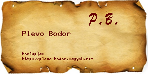 Plevo Bodor névjegykártya
